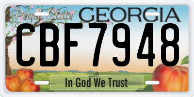 GA license plate CBF7948