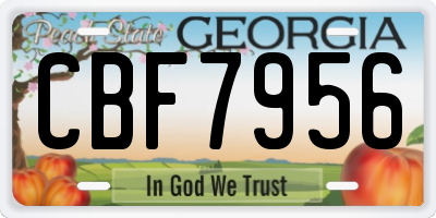 GA license plate CBF7956