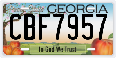 GA license plate CBF7957