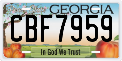 GA license plate CBF7959