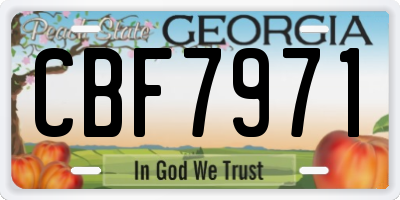 GA license plate CBF7971