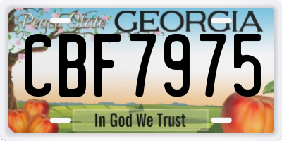 GA license plate CBF7975