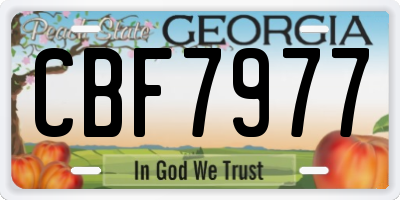 GA license plate CBF7977