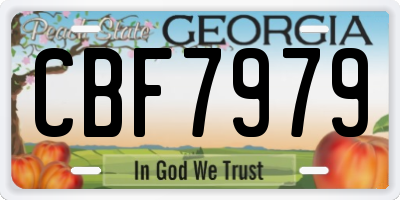 GA license plate CBF7979