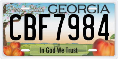 GA license plate CBF7984