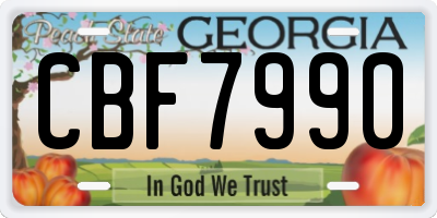 GA license plate CBF7990
