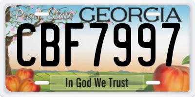GA license plate CBF7997