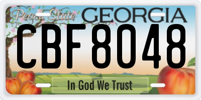 GA license plate CBF8048