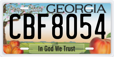 GA license plate CBF8054