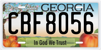 GA license plate CBF8056