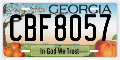 GA license plate CBF8057