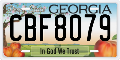 GA license plate CBF8079