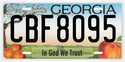 GA license plate CBF8095