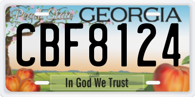 GA license plate CBF8124