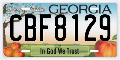 GA license plate CBF8129