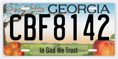 GA license plate CBF8142