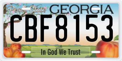 GA license plate CBF8153