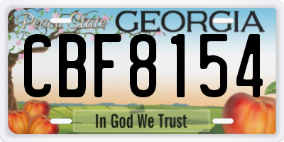 GA license plate CBF8154