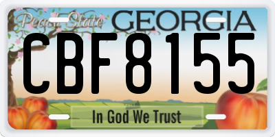 GA license plate CBF8155