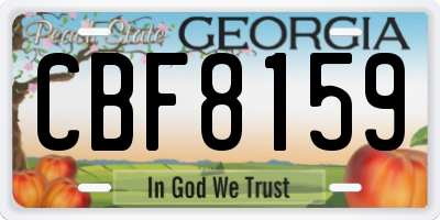 GA license plate CBF8159