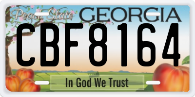 GA license plate CBF8164