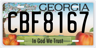 GA license plate CBF8167