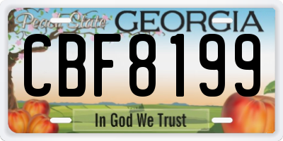GA license plate CBF8199