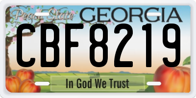 GA license plate CBF8219