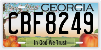 GA license plate CBF8249