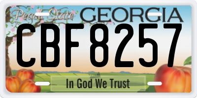 GA license plate CBF8257