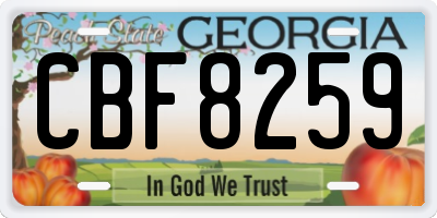 GA license plate CBF8259