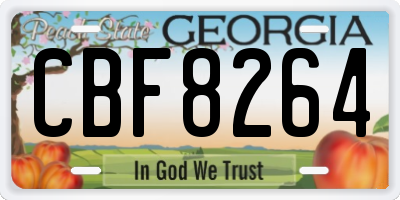 GA license plate CBF8264