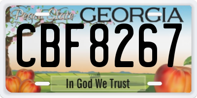 GA license plate CBF8267