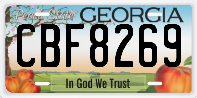 GA license plate CBF8269
