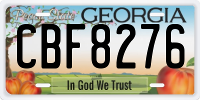 GA license plate CBF8276