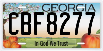 GA license plate CBF8277