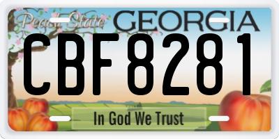 GA license plate CBF8281