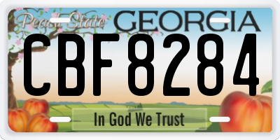GA license plate CBF8284