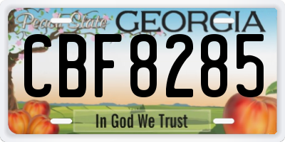 GA license plate CBF8285