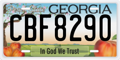 GA license plate CBF8290