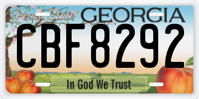 GA license plate CBF8292