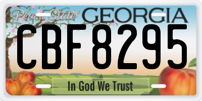 GA license plate CBF8295