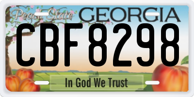 GA license plate CBF8298