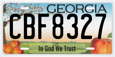 GA license plate CBF8327