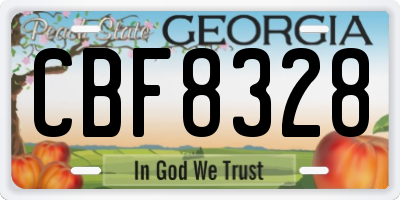 GA license plate CBF8328