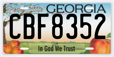 GA license plate CBF8352