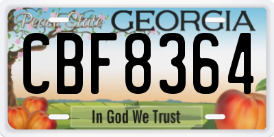 GA license plate CBF8364