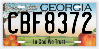 GA license plate CBF8372