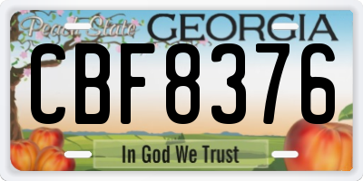 GA license plate CBF8376