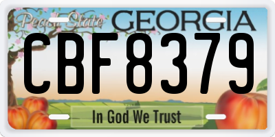 GA license plate CBF8379